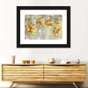 Large Golden Flowers Wall Art