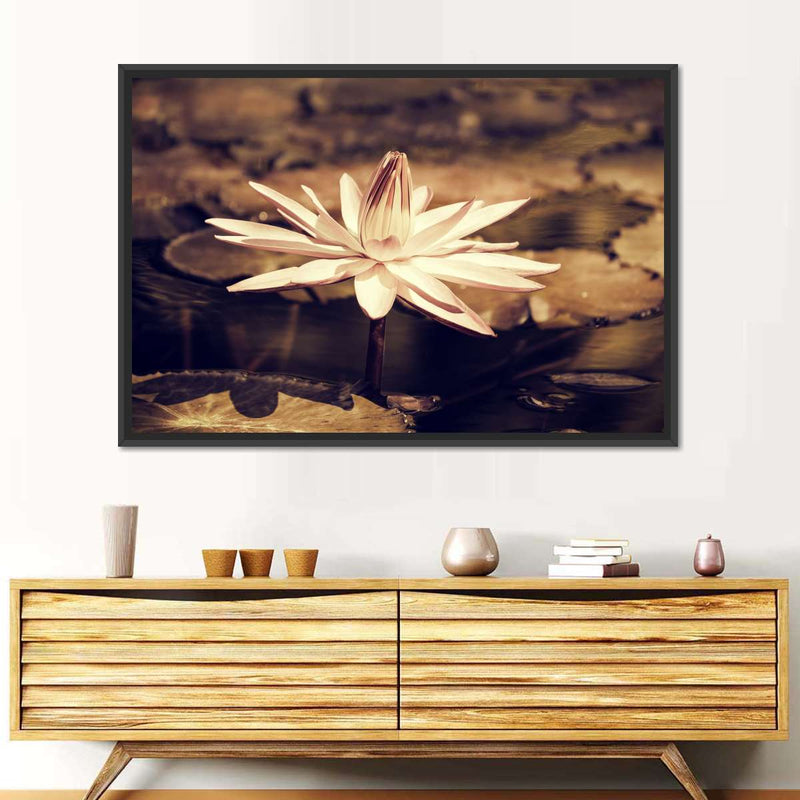 Sepia Lotus Flower Wall Art