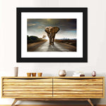 Walking Lone Elephant Wall Art