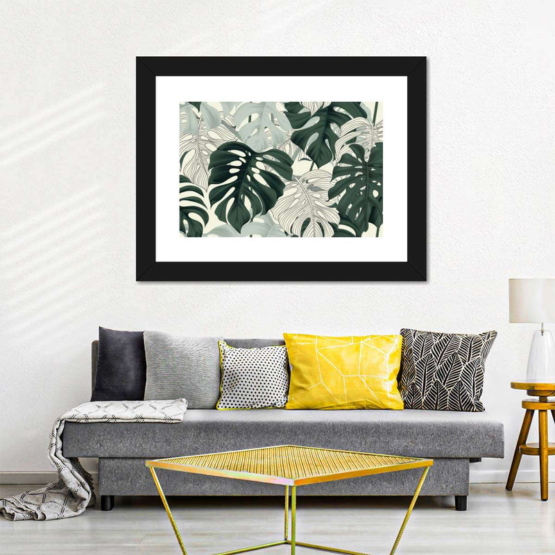 Jungle Monstera Leaves Wall Art