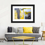 Yellow On Gray Abstract Wall Art