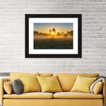 Misty Meadow At Sunrise Wall Art