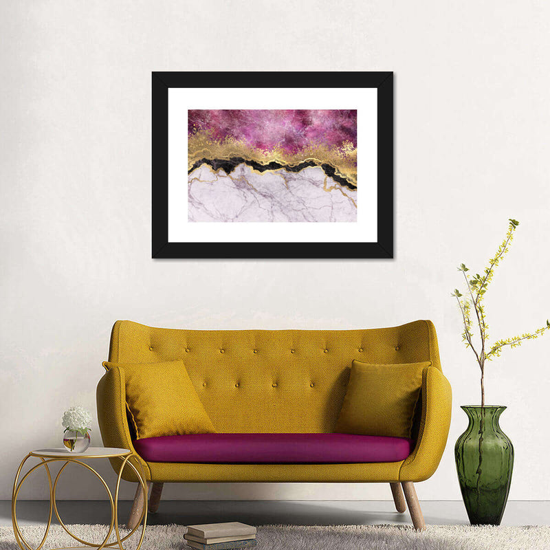 Pink And Gold Abstract Wall Art