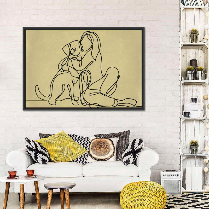 Woman Loving Dog Wall Art