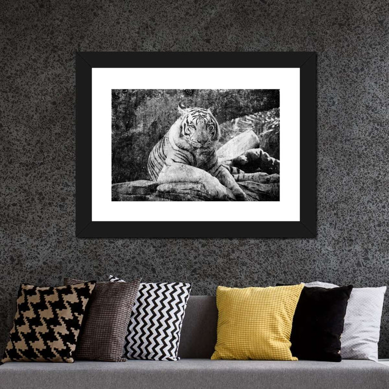 Textured White Tiger Wall Art