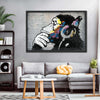 Monkey Wearing Headphones Wall Art