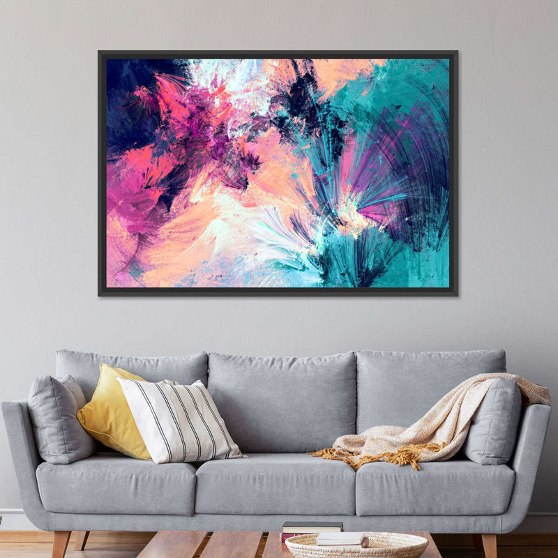 Pink And Blue Abstract Wall Art