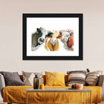 Livestock Cows Splash Wall Art