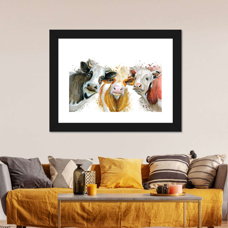 Livestock Cows Splash Wall Art