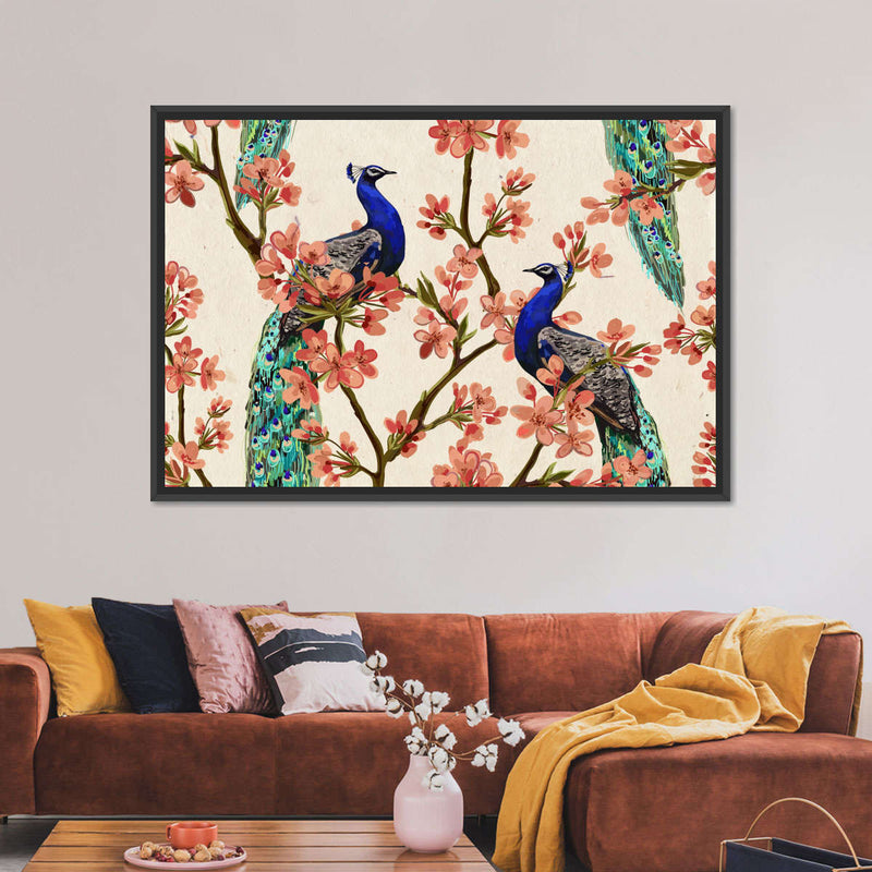Royal Blue Peacocks Wall Art
