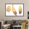Triple Golden Leaves Wall Art