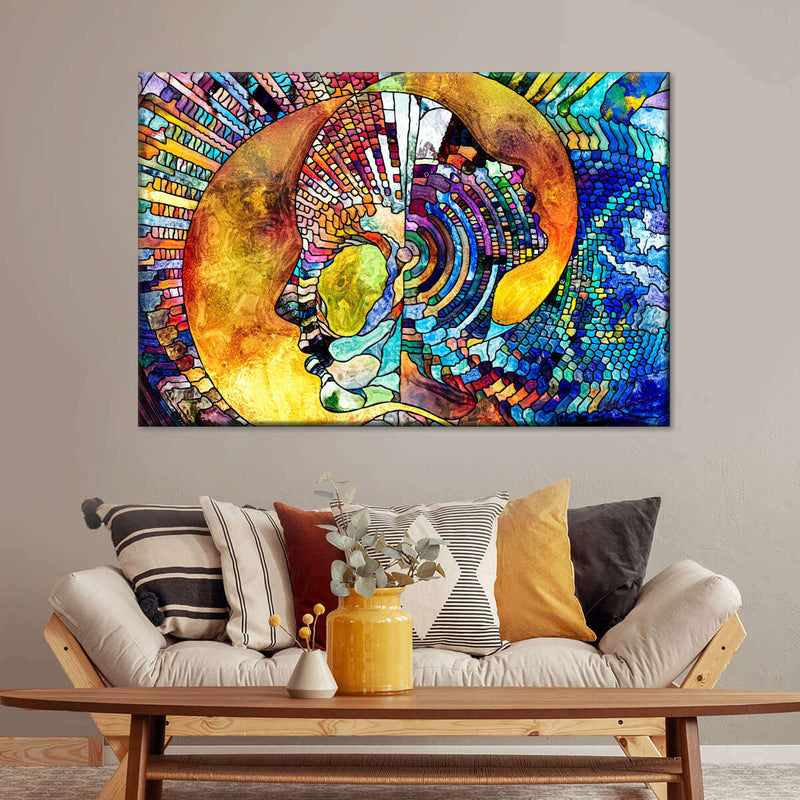 Stained Glass Abstract Figure Wall Art