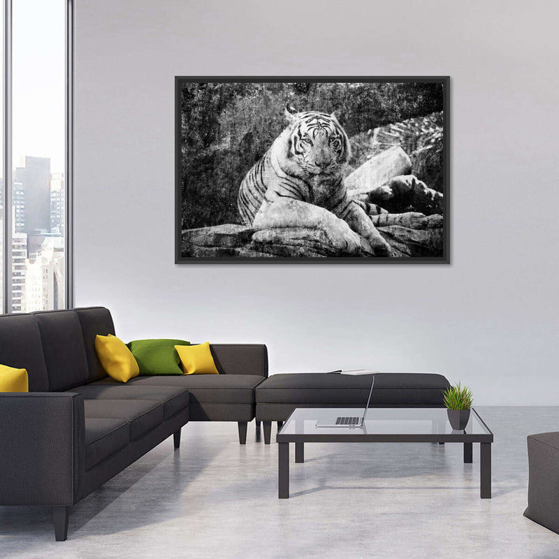 Textured White Tiger Wall Art