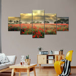 Scandinavian Poppy Field Wall Art