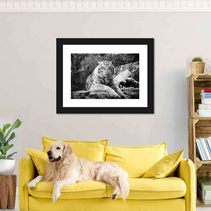 Textured White Tiger Wall Art