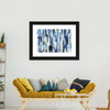 Striped Blue Abstract Wall Art