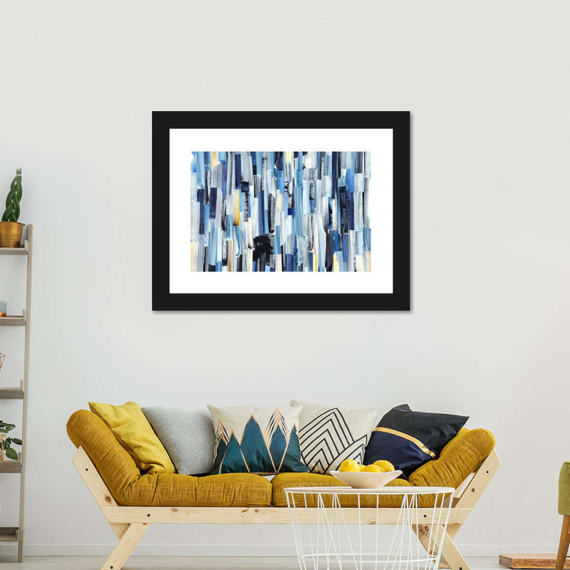 Striped Blue Abstract Wall Art