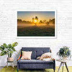 Misty Meadow At Sunrise Wall Art