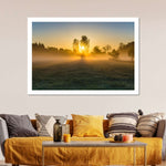 Misty Meadow At Sunrise Wall Art