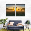 Misty Meadow At Sunrise Wall Art