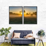 Misty Meadow At Sunrise Wall Art