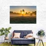 Misty Meadow At Sunrise Wall Art