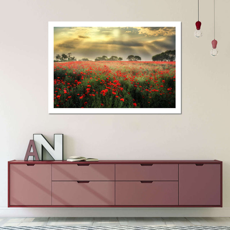 Scandinavian Poppy Field Wall Art