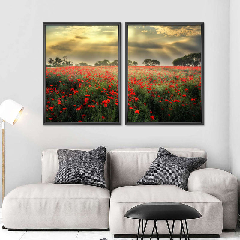 Scandinavian Poppy Field Wall Art