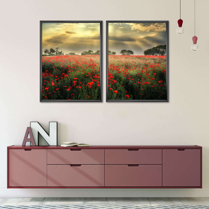 Scandinavian Poppy Field Wall Art
