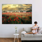 Scandinavian Poppy Field Wall Art