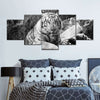 Textured White Tiger Wall Art