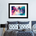 Pink And Blue Abstract Wall Art