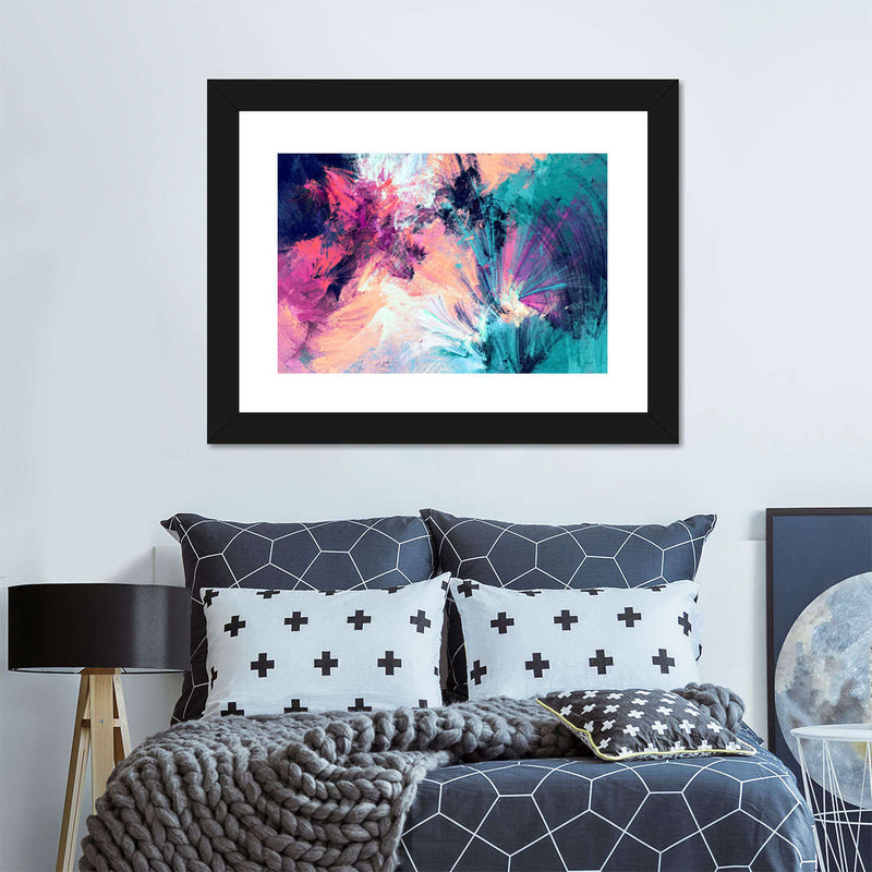 Pink And Blue Abstract Wall Art