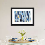 Striped Blue Abstract Wall Art