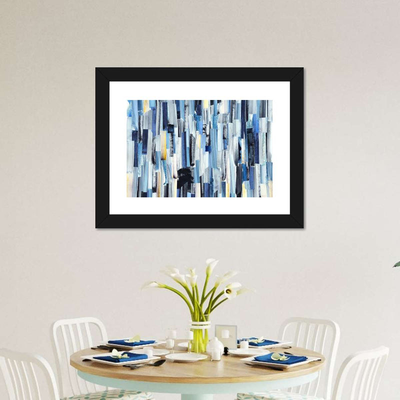 Striped Blue Abstract Wall Art