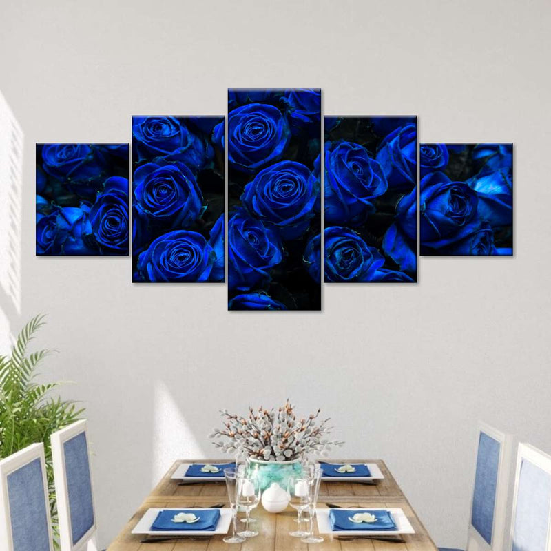 Royal Blue Roses Wall Art