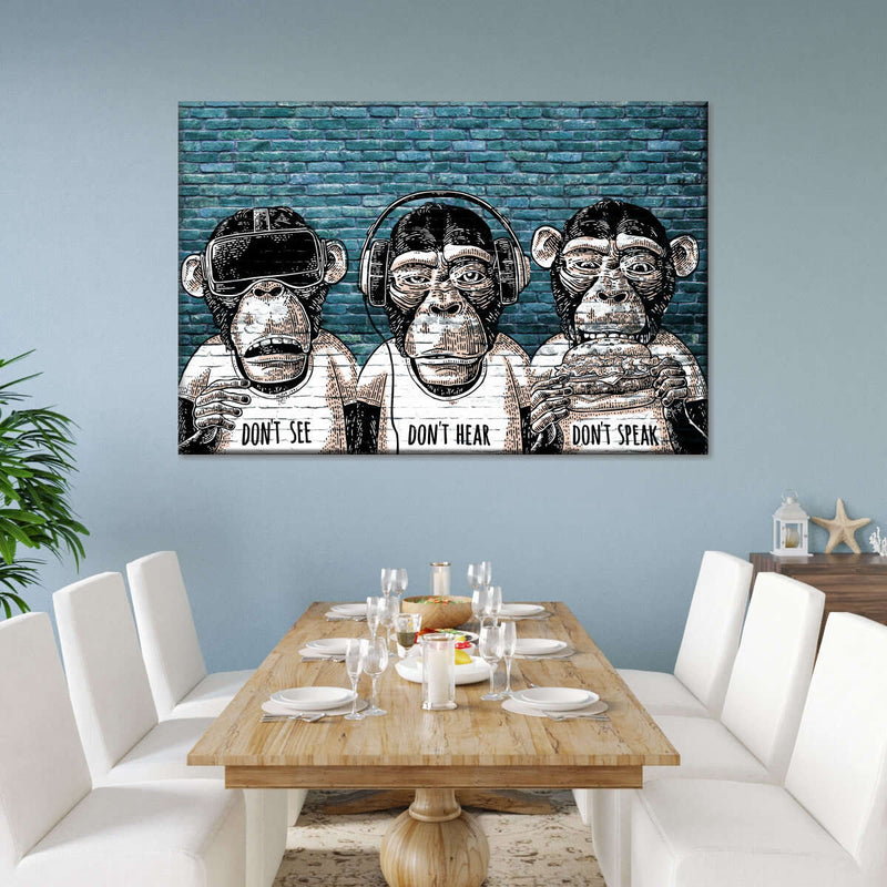 Three Monkeys Wall Art