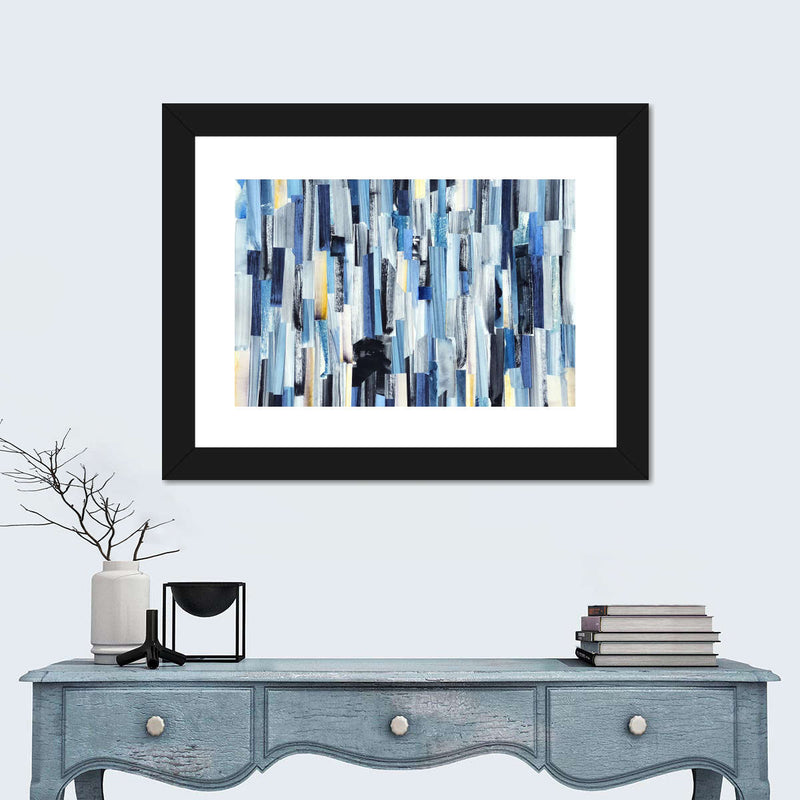 Striped Blue Abstract Wall Art