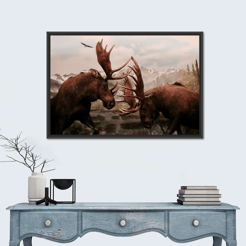 Moose Battle Wall Art