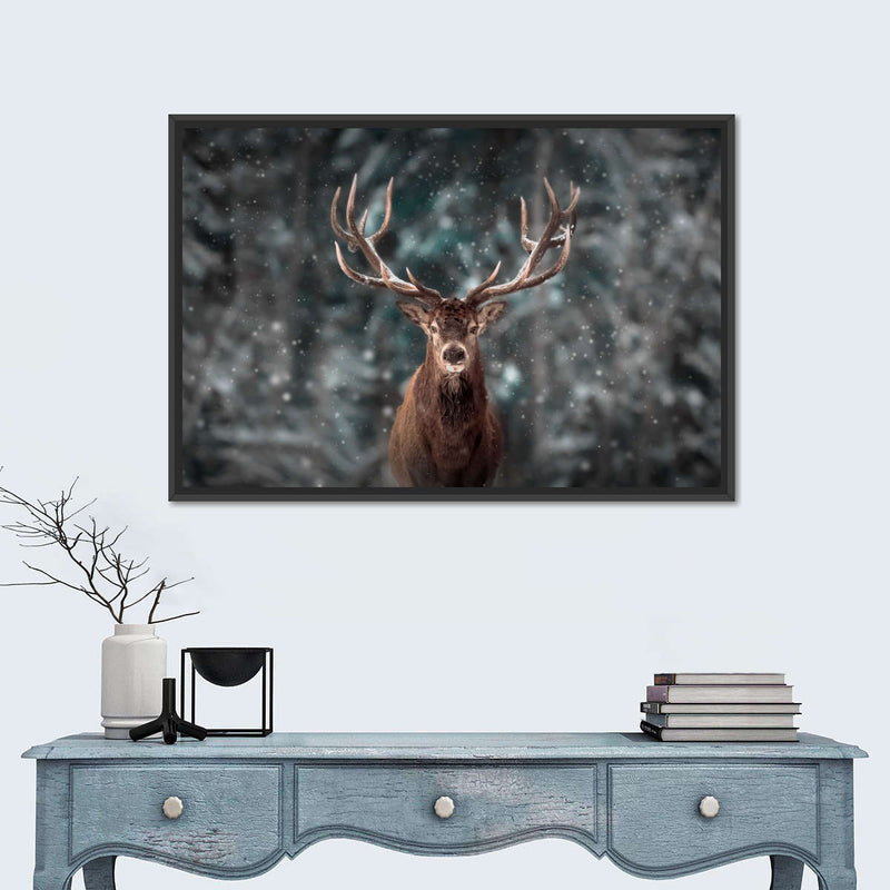 Snowy Noble Deer Wall Art