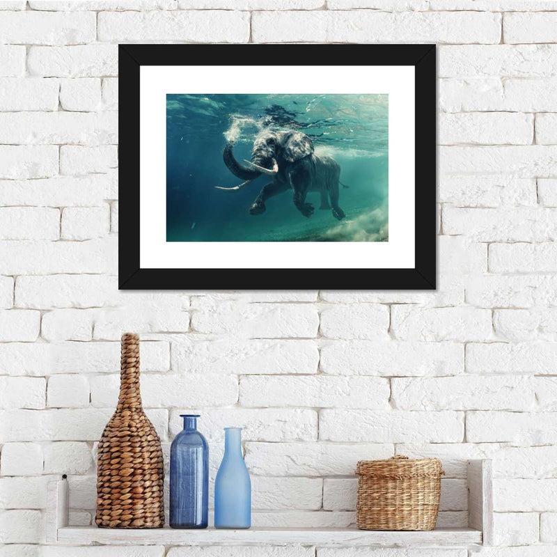 Swimming Elephant Wall Art