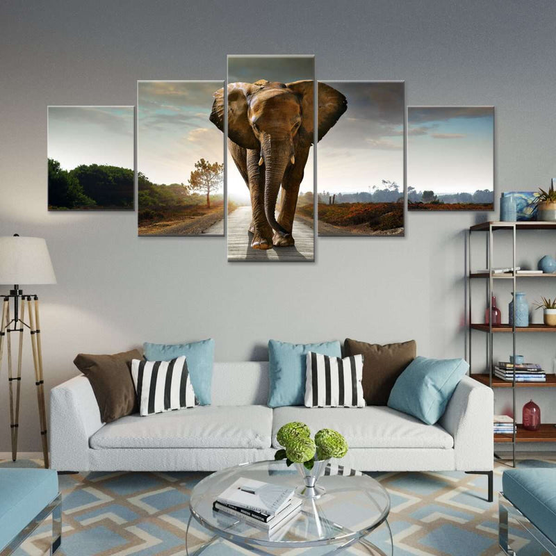 Walking Lone Elephant Wall Art