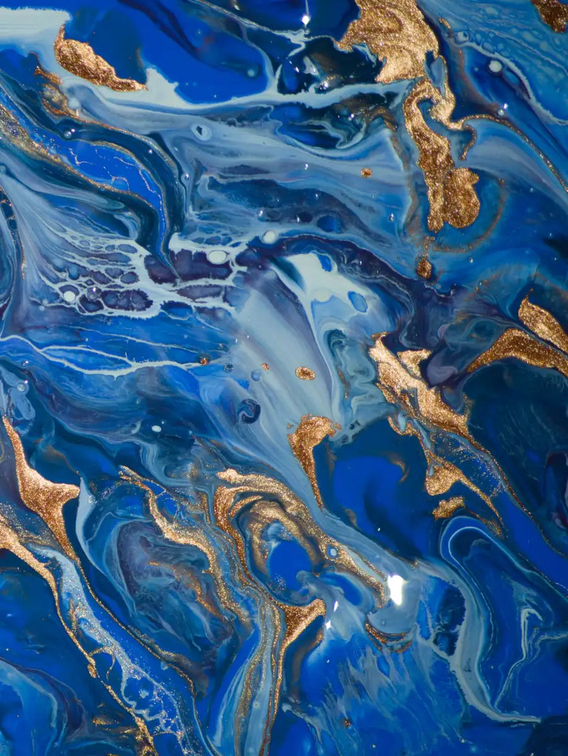 Navy And Gold Abstract Wall Art