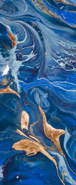 Navy And Gold Abstract Wall Art