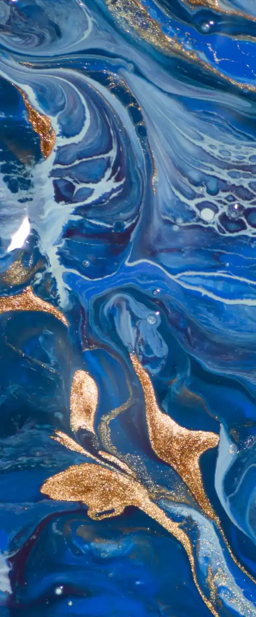 Navy And Gold Abstract Wall Art