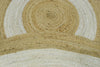 100% ALL NATURAL FIBER HAND BRAIDED BOHO White ROUND JUTE RUG | JR3