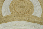 100% ALL NATURAL FIBER HAND BRAIDED BOHO White ROUND JUTE RUG | JR3