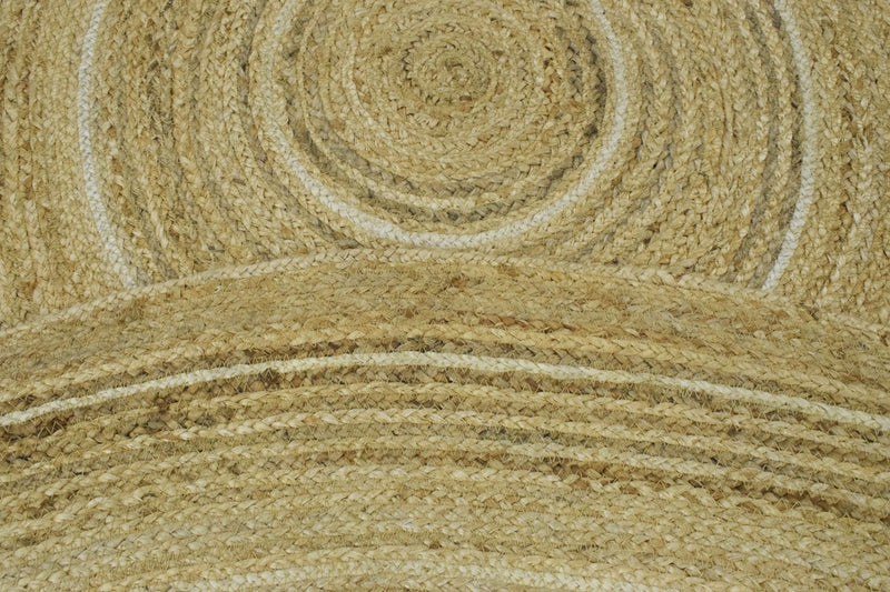 100% ALL NATURAL FIBER HAND BRAIDED BOHO ROUND JUTE RUG | JR5