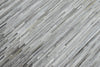 5x8 Hairon Genuine Leather Stripe Design Handmade Gray and Silver Area Rug | LR5B