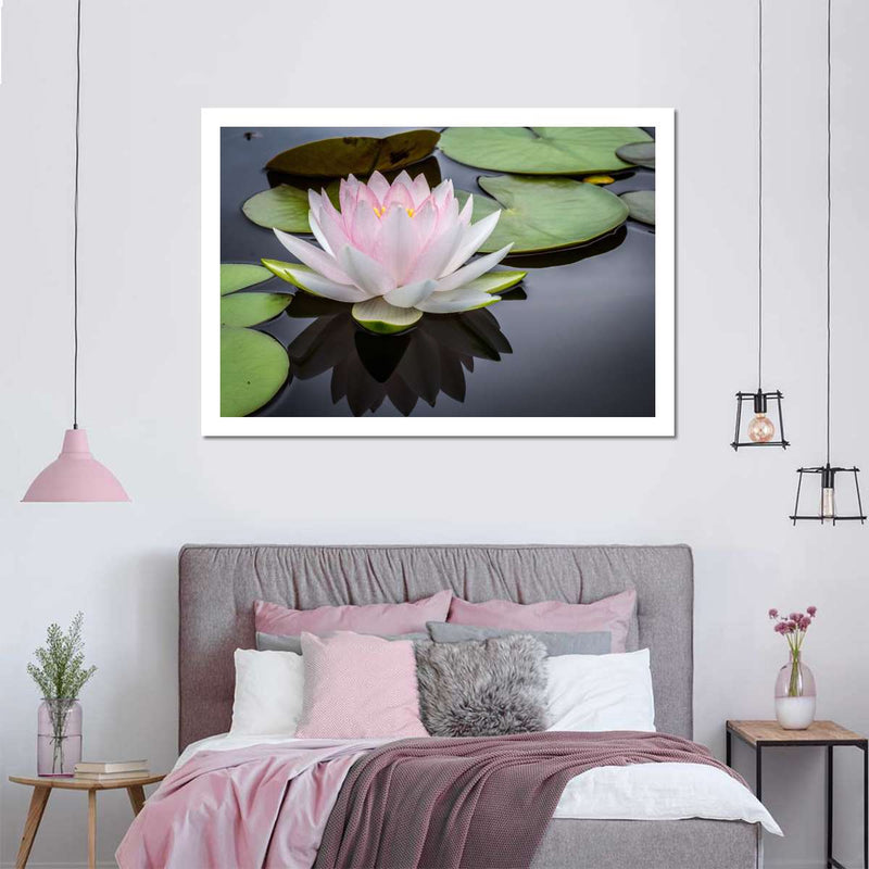 Pinkish White Lotus Wall Art